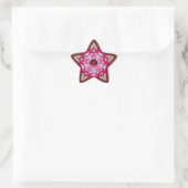 ABSTRAKTER ROTER PINKSTAR MIT FUCHSIA AMETHYST GEM Stern-Aufkleber (Tasche)