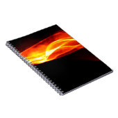 Abstrakter roter Rauch Feuer über schwarzem Hinter Notizblock (Rechte Seite)