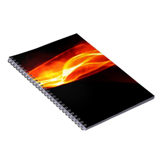 Abstrakter roter Rauch Feuer über schwarzem Hinter Notizblock (Rechte Seite)