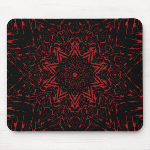 Abstrakter roter schwarzer runder Stern Blumen-Kal Mousepad