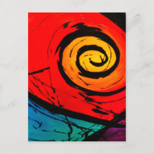 Abstrakter Roter Swirl Postkarte