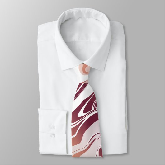 Abstrakter, roter und orangefarbener Marmor Krawatte (Gebunden)