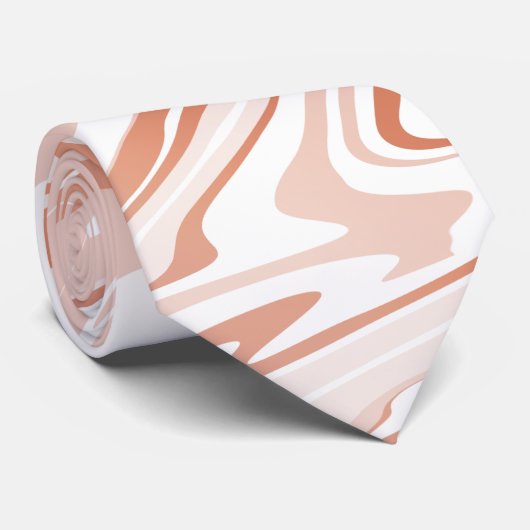 Abstrakter, roter und orangefarbener Marmor Krawatte (Gerollt)