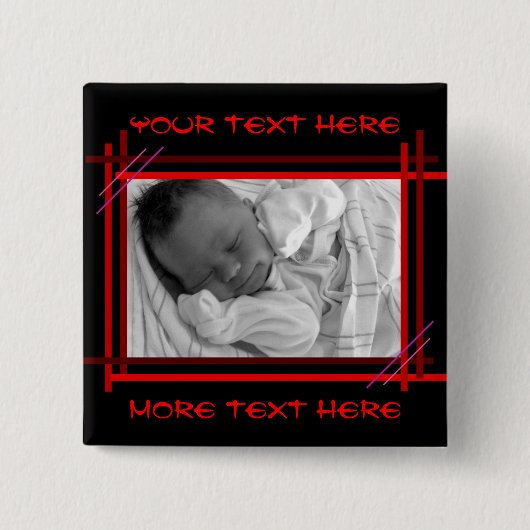 Abstrakter roter und schwarzer Feld-Knopf Button (Vorderseite)