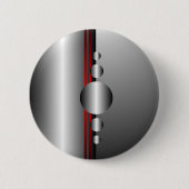 Abstrakter roter und silberner Metallblick Button (Vorderseite)