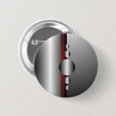 Abstrakter roter und silberner Metallblick Button (Vorne & Hinten)