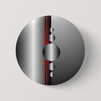 Abstrakter roter und silberner Metallblick Button