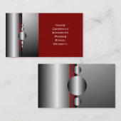 Abstrakter roter und silberner Metallblick Visitenkarte (Vorne/Hinten)