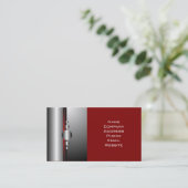 Abstrakter roter und silberner Metallblick Visitenkarte (Stehend Vorderseite)