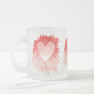Abstrakter roter Wasserfarben-Spritzer Herz Milchg Mattglastasse