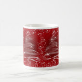 Abstrakter roter X'mas Baum u. Wirbels-Tasse Kaffeetasse (Mittel)