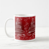 Abstrakter roter X'mas Baum u. Wirbels-Tasse Kaffeetasse (Links)