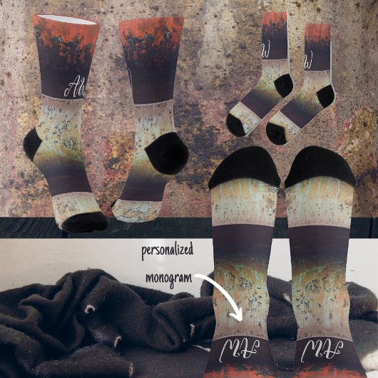 Abstrakter Rotharnrösten Socken