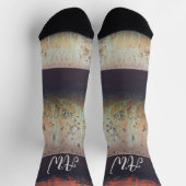 Abstrakter Rotharnrösten Socken (Oben)