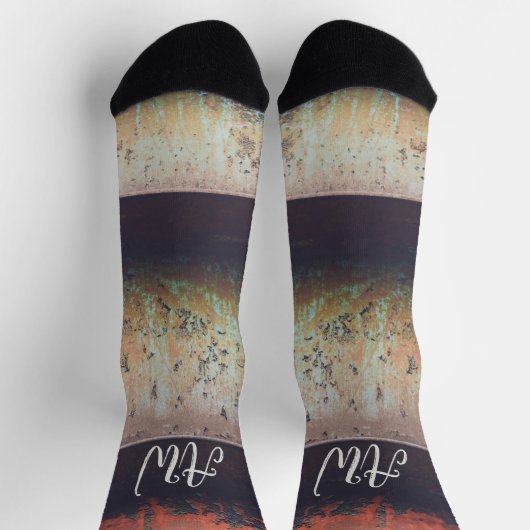 Abstrakter Rotharnrösten Socken (Oben)