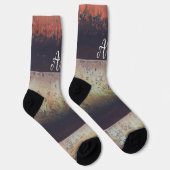 Abstrakter Rotharnrösten Socken (Rechts)