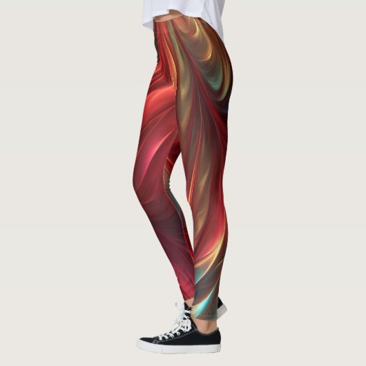 Abstrakter Rotwirbel Leggings (Links)