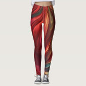 Abstrakter Rotwirbel Leggings (Vorderseite)