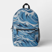 Abstrakter Rucksack für Meereswellen (Vorderseite)