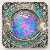 Abstrakter, runde, lackierte Opal-Edelstein
