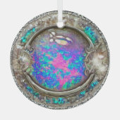 Abstrakter, runde, lackierte Opal-Edelstein Ornament Aus Glas (Vorderseite)