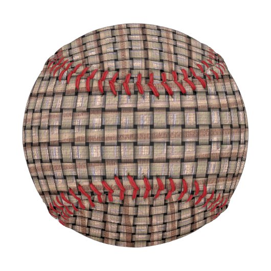 Abstrakter Rustikaler Burlap-Körbchen-Look Basebal Baseball (Vorderseite)