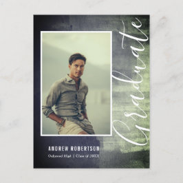 Abstrakter rustikaler Shimmer Foto Abschluss Einladungspostkarte