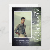 Abstrakter rustikaler Shimmer Foto Abschluss Einladungspostkarte (Vorne/Hinten)