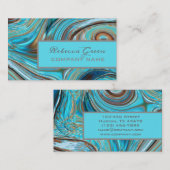 abstrakter rustikaler Western türkisblau Visitenkarte (Vorne/Hinten)