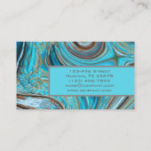 abstrakter rustikaler Western türkisblau Visitenkarte (Rückseite)
