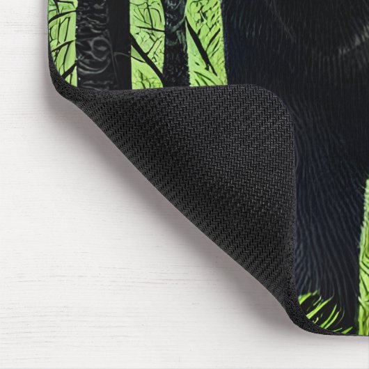 Abstrakter Rustikaler Wildschwarzer Bär Mousepad (Ecke)