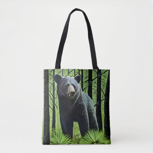 Abstrakter Rustikaler Wildschwarzer Bär Tasche (Vorderseite)