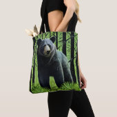 Abstrakter Rustikaler Wildschwarzer Bär Tasche (Von Nahem)