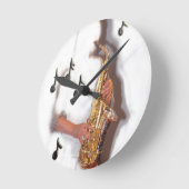 Abstrakter sächsischer Player, musik und instrumen Runde Wanduhr (Winkel)