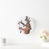 Abstrakter sächsischer Player, musik und instrumen Runde Wanduhr (Zuhause)