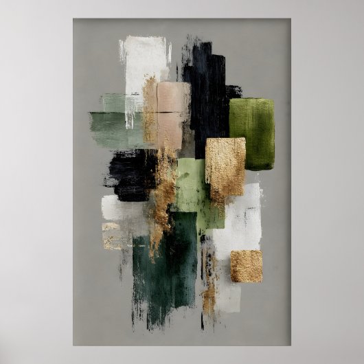 Abstrakter Salbeigrüner Minimal-Druck, Druckbare K Poster (Vorne)
