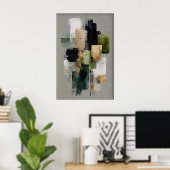 Abstrakter Salbeigrüner Minimal-Druck, Druckbare K Poster (Heimbüro)
