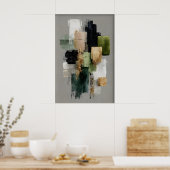 Abstrakter Salbeigrüner Minimal-Druck, Druckbare K Poster (Küche)