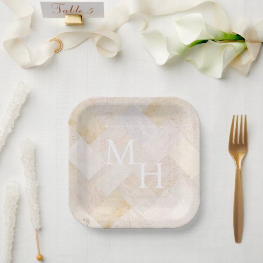 Abstrakter Sandstein Marble Pappteller (Hochzeit)