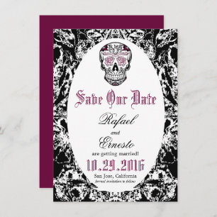 Abstrakter saurer Schädel Gothic Save the Date 4.5 Einladung