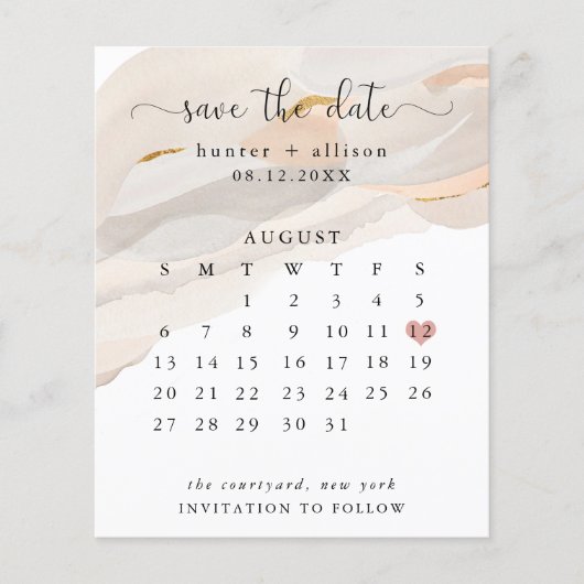 Abstrakter Save the Date Kalender Flyer (Vorderseite)