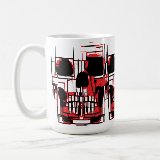 Abstrakter Schädel in lebhaften Farben Kaffeetasse (Links)