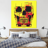 Abstrakter Schädel in lebhaften Farben Leinwanddruck (Insitu (Schlafzimmer))
