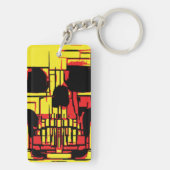 Abstrakter Schädel in lebhaften Farben Schlüsselanhänger (Rückseite)