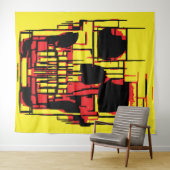 Abstrakter Schädel in lebhaften Farben Wandteppich (Beispiel (Horizontal))
