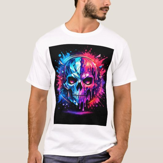 Abstrakter Schädel T-Shirt (Vorderseite)