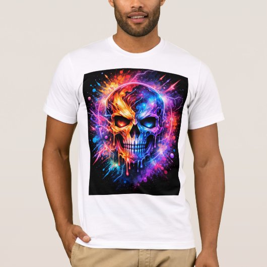 Abstrakter Schädel T-Shirt (Vorderseite)