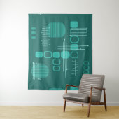 Abstrakter Schaumstoff Aquamarin Wandteppich (Beispiel)