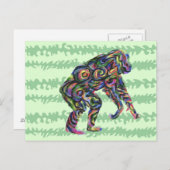 Abstrakter Schimpanse Art Postkarte (Vorne/Hinten)