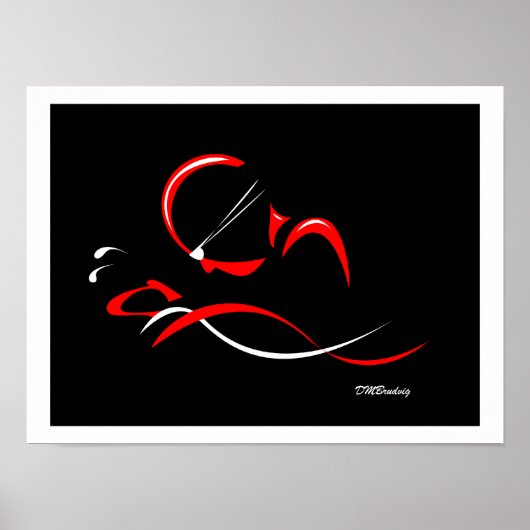 Abstrakter Schlaganfall 12 Poster (Vorne)